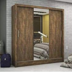 Imagem de Guarda Roupa Casal Dubai Com Espelho E 3 Portas De Correr - Carioca Mo