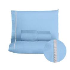 Imagem de Jogo De Lençol Casal Padrão 3Peças 100% Algodão 200 Fios Ponto Palito