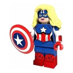 Imagem de Boneco Blocos De Montar Sonho Americano Capitão América - Mega Block T
