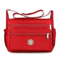 Imagem de Bolsa transversal feminina, bolsa leve para uso diário, bolsa de ombro de nylon de moda vermelho