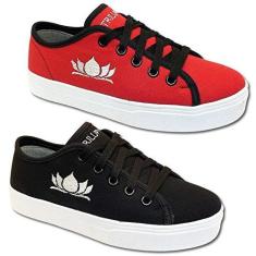 Imagem de Kit 2 Tenis Casual Feminino Trilupy Vermelho e Preto