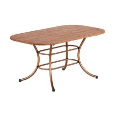 Imagem de Mesa para Cozinha 1547 Aço c/Tampo Madeirado 160x90cm Freijo c/ Rose - Carraro