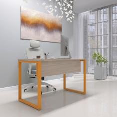 Imagem de Mesa Madeira 134cm X 60cm M134/60p25 Nogueira/Laranja