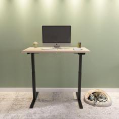 Imagem de Mesa Elevatória Elétrica 1200x600mm Mee1200p25 Nogueira Casablanca/Preto