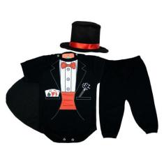 Imagem de Body Bebê Fantasia Terno de Mágico + Calça e Cartola - Best Bunny, P, 