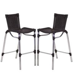 Imagem de Kit 2 Banquetas Alumínio Fortaleza Alta Para