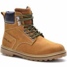 Imagem de Bota Coturno em Couro Masculino Snap Shoes Mostarda