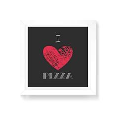 Imagem de Arte Maníacos Quadro Decorativo I Love Pizza - 50x50cm (Moldura em laca )