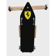 Imagem de Carrinho de Rolimã Vintage Madeira Brinquedo Ferrari Preto