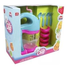 Imagem de Kit Batedeira Infantil Brinquedo de Cozinha Divertido Usual 312 Azul