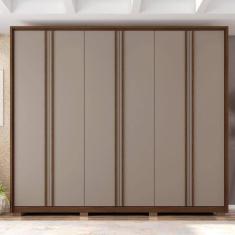 Imagem de Guarda Roupa Casal 6 Portas Lisas com 4 Gavetas Suburban Havana/Cinza