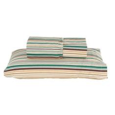 Imagem de Jogo De Lençol Solteiro 180 Fios Dia A Dia Verde Listras Valle Enxovai