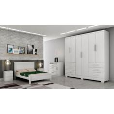 Imagem de Guarda Roupa Solteiro Com Pés 6 Portas 6 Gavetas - Berlim-Branco - Móv