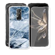 Imagem de AQGGIIXY Capa de telefone para Doogee Blade 10 Ultra (16.7 cm) capa com 1 x película protetora de vidro temperado, TPU macio fino [à prova de choque X anti-amarelo] capa transparente, para capa Doogee