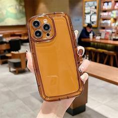Imagem de Capa de telefone transparente colorida para iphone 14 13 12 11 Pro XS Max X XR SE 2 3 8 7 Plus Silicone Soft TPU Back Cover, marrom, para iPhone 11Pro Max