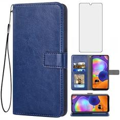 Imagem de Asuwish Capa carteira compatível com Samsung Galaxy A31 com protetor de tela de vidro temperado, capa flip de couro, suporte para cartão, capas para celular para Glaxay A 31 4G Gaxaly 31A A315G