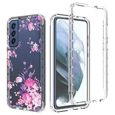 Imagem de Zoeirc Capa para Galaxy S21 FE, Samsung S21 FE capa transparente para meninas, TPU macio 360 de corpo inteiro, à prova de choque, híbrido, amortecedor, capa de telefone transparente para Samsung