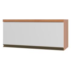 Imagem de Armário Aéreo Cozinha Macadâmia 1 Porta Basculante Freijó/Branco - Thela