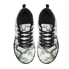 Imagem de GOSTONG Tênis feminino respirável de malha fresca sola macia antiderrapante casual ao ar livre tênis de corrida preto EUA 34-46, Árvore que cultiva plantas, 41