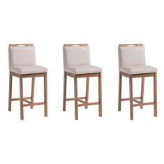 Imagem de Conjunto com 3 Banquetas Dani Nogueira e Bege