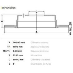 Imagem de Par Disco Traseiro Fremax Hyundai Santa Fé 3.5 2010-2013