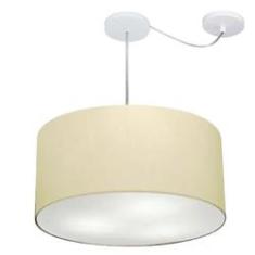 Imagem de Lustre Pendente Cilíndrico Com Desvio Md-4251 Cúpula em Tecido 50x30cm Algodão Crú - Bivolt