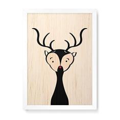 Imagem de Arte Maníacos Quadro Decorativo em Madeira Cervo Comic - 23x16,25cm (Moldura caixa em laca )