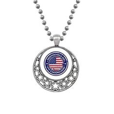 Imagem de Beauty Gift Colar com a bandeira do Dia da Independência dos EUA com pingente retrô e estrelas da lua