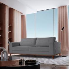 Imagem de Sofá 3 Lugares Veludo 240 Cm Paris Cinza