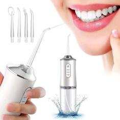 Imagem de Irrigador Oral Portátil Supersônico 3 em 1 – Limpeza e Higienização Profunda de Dentes e Gengivas com Jato D'Água, Tanque de 230ML, Bateria Longa Duração, Cuide da Saúde Bucal em Casa!