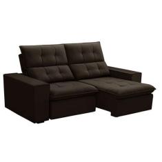Imagem de Sofá 3 Lugares Retrátil E Reclinável Palermo Veludo Marrom - Ferguile