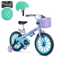 Imagem de Bicicleta C/ Rodinhas Aro 16 Frozen Nathor Cestinha Capacete
