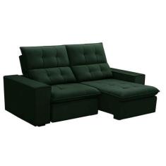 Imagem de Sofá 3 Lugares Retrátil e Reclinável Palermo Veludo Verde - Ferguile