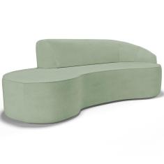 Imagem de Sofá 5 Lugares Curvo Living Firenze Direito D02 Linho Verde 300cm D-477 - Lyam
