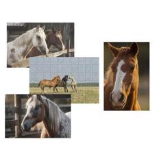 Imagem de Kit 4 Quebra-cabeças Atividades  Cognitivas para Mente Belos Cavalos 6