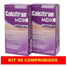 Imagem de Kit Calcitran Mdk 90 Comprimidos Calcio Vitamina D3 E K2