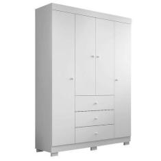 Imagem de Guarda Roupa Infantil Duda 4 Portas Branco Brilho  Phoenix Baby