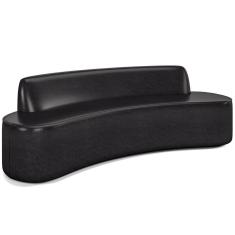 Imagem de Sofá 4 Lugares Curvo Sala De Estar Living Cancún D02 Couríssimo Preto 260 Cm B-159