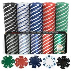 Imagem de USTOTOP 100 fichas de pôquer de cassino, 5 cores, conjunto de fichas de cassino, jogo de blackjack de 11,5 gramas, fichas de cassino para jogos de cartas de cassino Texas Holdem Blackjack Gambling