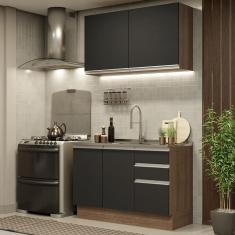 Imagem de Cozinha Compacta 120003 Com Armário E Balcão Rustic/Preto