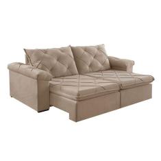 Imagem de Sofá 4 Lugares Retrátil e Reclinável Astor Veludo Bege