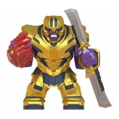 Imagem de Boneco Big Blocos De Montar Thanos Blade Gold Vingadores - Mega Block