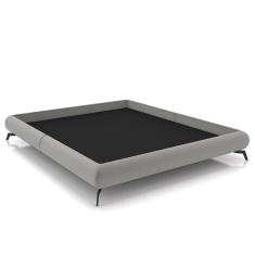 Imagem de Cama King Base Box 193x203cm Pés De Ferro Cold P02 Veludo Cinza - Mpozenato