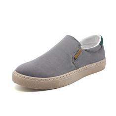 Imagem de bestgift Multicolor Sapatos masculinos de tamanho extra grande Sapatos de Lona de Seda de Seda para Homens Sapatos de Embarque Casual Preguiçoso para Homens Sapatos de Roupa para Homens Cinza 39.5
