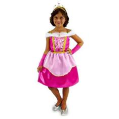 Imagem de Fantasia Princesa Pink Princess Infantil Com Tiara E Luvas - Masquerad