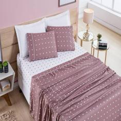 Imagem de Jogo De Cama Casal 04 Peças Petit Poá Micropercal 200 Fios - Stinely C