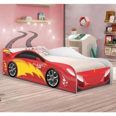 Imagem de Cama Carro Menino Vermelho Solteiro Com Colchão