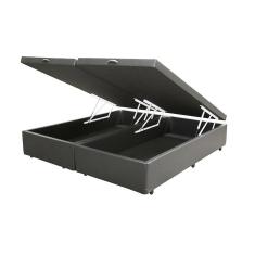 Imagem de Base Box Baú Blindado King Bipartido AColchoes Sintético Cinza 49x193x203 c/ Tampo Inteiriço