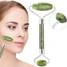 Imagem de Rolo Massageador Facial Pedra Natural De Jade Anti Rugas - Kero Compra