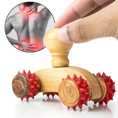Imagem de Mini Massageador Manual Corporal Madeira Alivio Dores Corpo - Monaliza